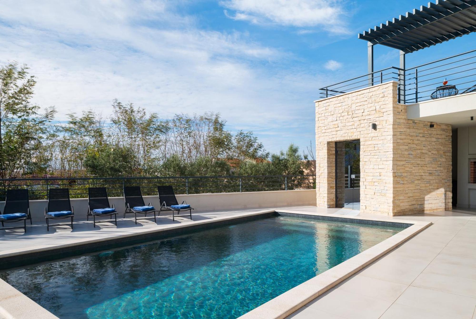 Villa Roca With Heated Pool And Sauna Privlaka  Bagian luar foto