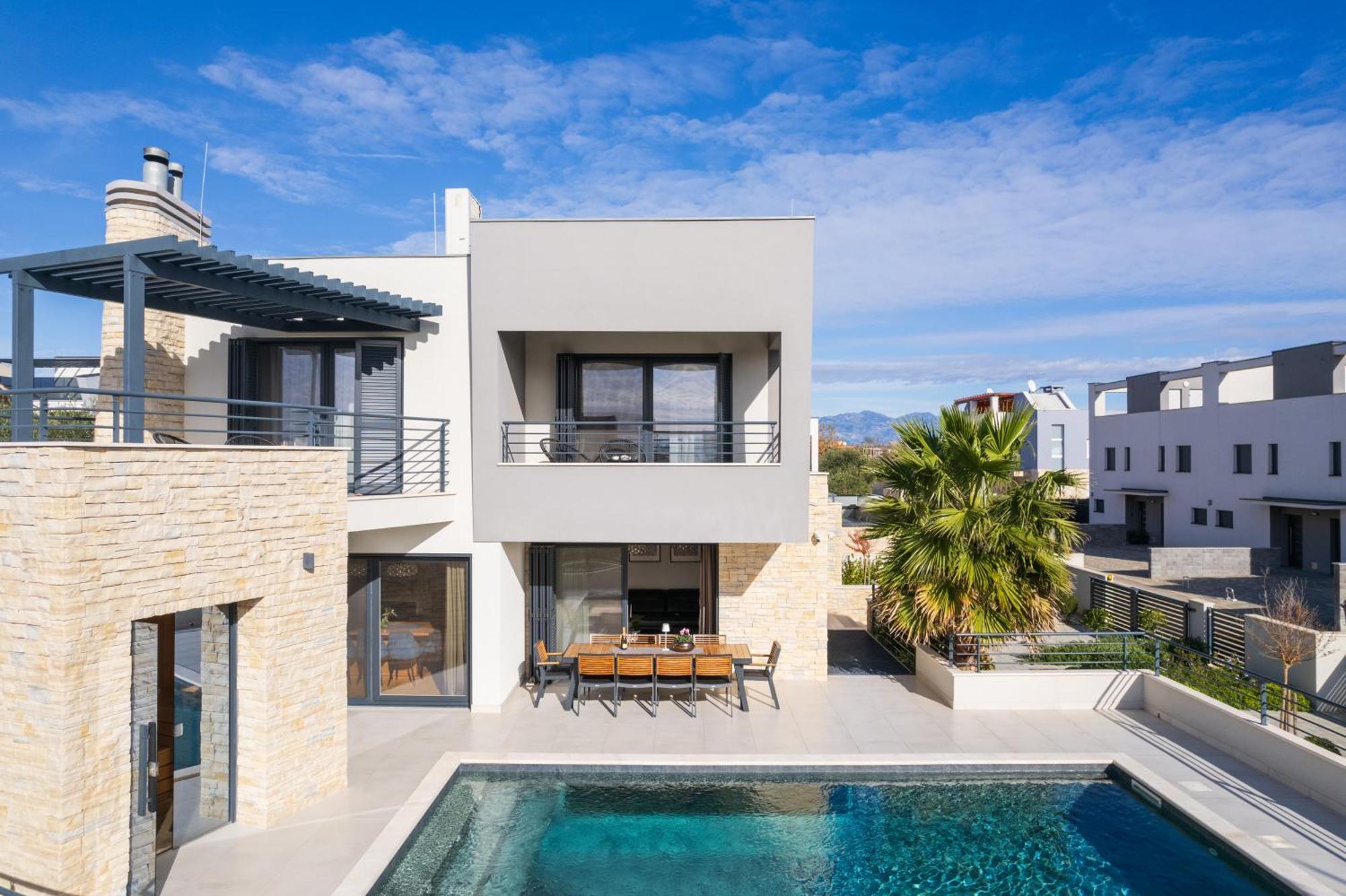 Villa Roca With Heated Pool And Sauna Privlaka  Bagian luar foto